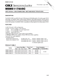 Datasheet MSM5117805C-50TS-K manufacturer OKI