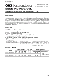Datasheet MSM5118160D/DSL-70 manufacturer OKI