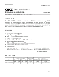 Datasheet MSM514260ESLXXTS-K manufacturer OKI