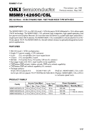 Datasheet MSM514265C-60TS-K manufacturer OKI