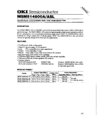 Datasheet MSM514800ASL-70 manufacturer OKI