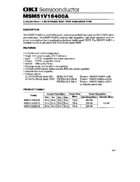 Datasheet MSM51V16400A-60TS-K manufacturer OKI