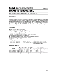 Datasheet MSM51V16800B-70 manufacturer OKI