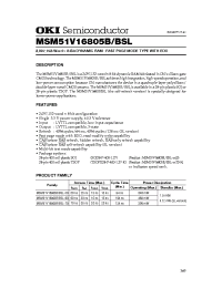 Datasheet MSM51V16805BSL manufacturer OKI