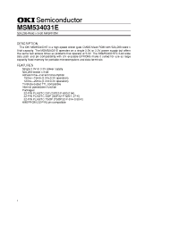 Datasheet MSM534031E manufacturer OKI