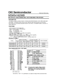 Datasheet MSM5416258B-28JS manufacturer OKI