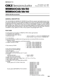 Datasheet MSM80C40 manufacturer OKI