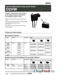 Datasheet D2HW-BL201DL manufacturer Omron