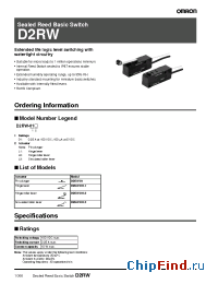 Datasheet D2RW manufacturer Omron