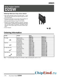 Datasheet D2SW-3L1DS manufacturer Omron