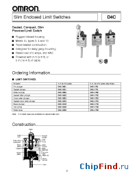 Datasheet D4C-1632 manufacturer Omron