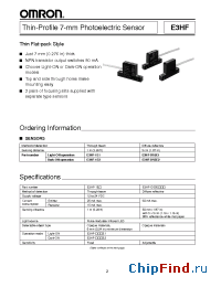 Datasheet E3HF-DS5E1 manufacturer Omron