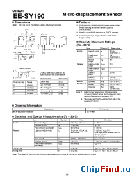 Datasheet EE-SY190 manufacturer Omron