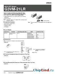 Datasheet G3VM-21LR(TR10) manufacturer Omron