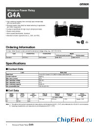 Datasheet G4A-1A-P-E manufacturer Omron