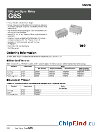 Datasheet G6S-2GDC12 manufacturer Omron