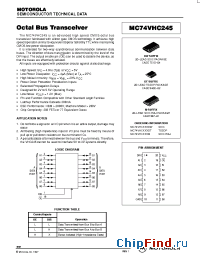 Datasheet MC74VHC245DW manufacturer ON Semiconductor