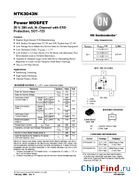 Datasheet NTK3043NT1G manufacturer ON Semiconductor