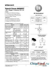 Datasheet NTR4101PT1 manufacturer ON Semiconductor
