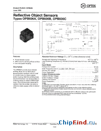 Datasheet OPB606A manufacturer OPTEK