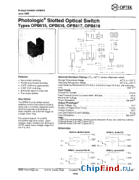 Datasheet OPB615 manufacturer OPTEK