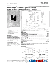 Datasheet OPB625 manufacturer OPTEK