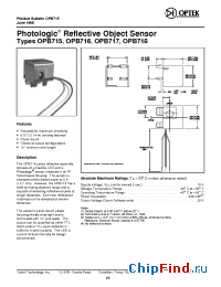 Datasheet OPB715 manufacturer OPTEK