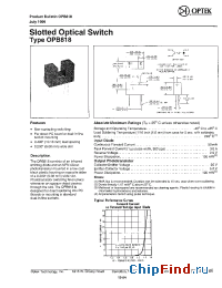 Datasheet OPB818 manufacturer OPTEK