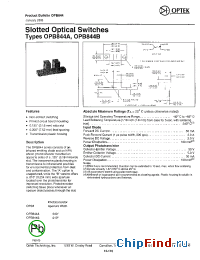 Datasheet OPB844A manufacturer OPTEK