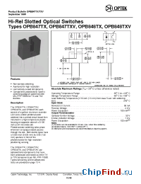 Datasheet OPB847TX manufacturer OPTEK