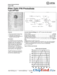 Datasheet OPF420 manufacturer OPTEK