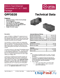 Datasheet OPF5020 manufacturer OPTEK