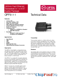 Datasheet OPF5111 manufacturer OPTEK