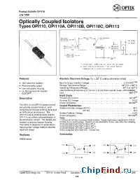 Datasheet OPI113 manufacturer OPTEK