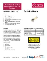 Datasheet OPV215Y manufacturer OPTEK