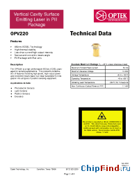 Datasheet OPV220 manufacturer OPTEK