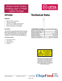 Datasheet OPV280 manufacturer OPTEK
