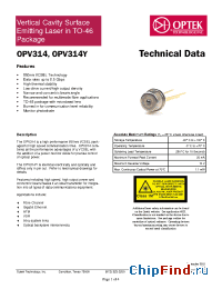 Datasheet OPV314 manufacturer OPTEK