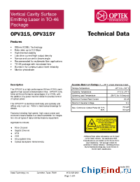 Datasheet OPV315 manufacturer OPTEK