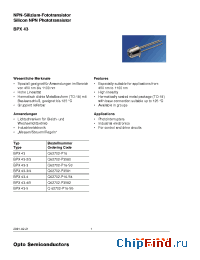 Datasheet BPX43-2/-3 manufacturer OSRAM