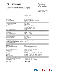 Datasheet OT12/230-240/10 manufacturer OSRAM