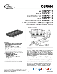 Datasheet PDSP2111 manufacturer OSRAM