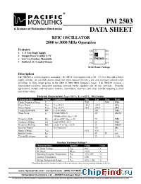 Datasheet PM2503 manufacturer Pacific Mono