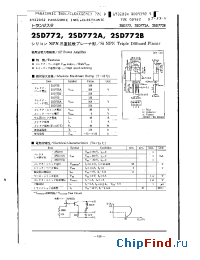 Datasheet 2SD772 manufacturer Panasonic
