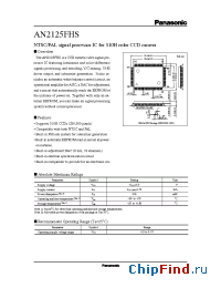 Datasheet AN2125FHS manufacturer Panasonic