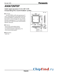 Datasheet AN3672NFBP manufacturer Panasonic