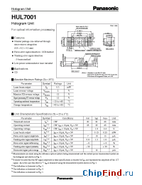 Datasheet HUL7001 manufacturer Panasonic