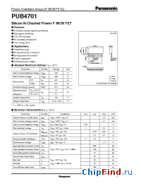 Datasheet PUB4701 manufacturer Panasonic