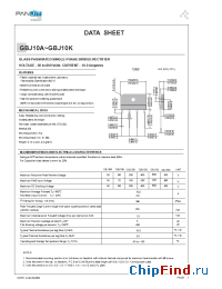 Datasheet GBJ10D manufacturer Pan Jit