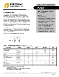 Datasheet PE4270-06MLP3x3-3000C manufacturer Peregrine